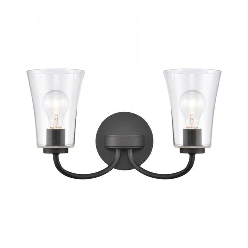 Elk Emily 17 Inch Wide 2 Light Vanity Light in Matte Black Model: EC89253/2