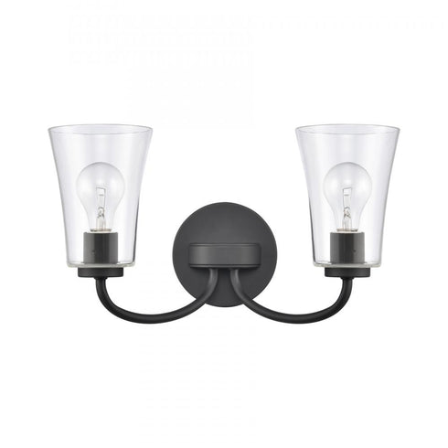 Elk Emily 17 Inch Wide 2 Light Vanity Light in Matte Black Model: EC89253/2