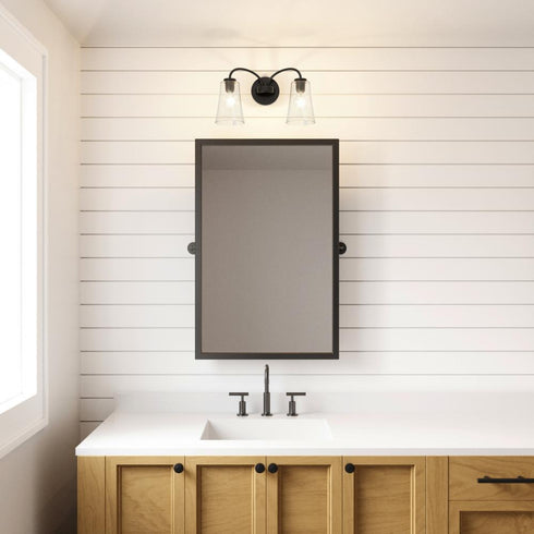 Elk Emily 17 Inch Wide 2 Light Vanity Light in Matte Black Model: EC89253/2