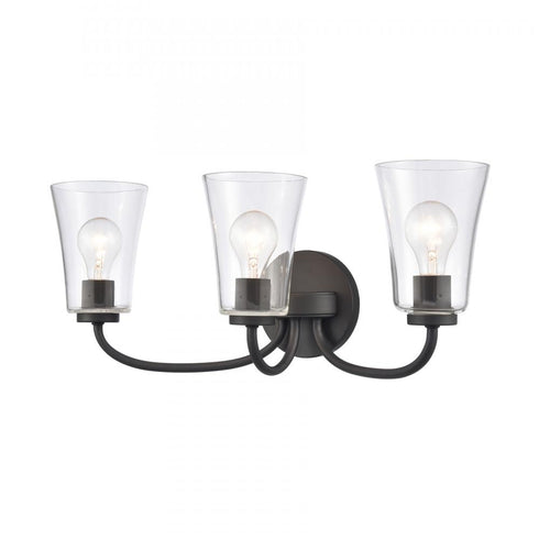 Elk Emily 23 Inch Wide 3 Light Vanity Light in Matte Black Model: EC89254/3