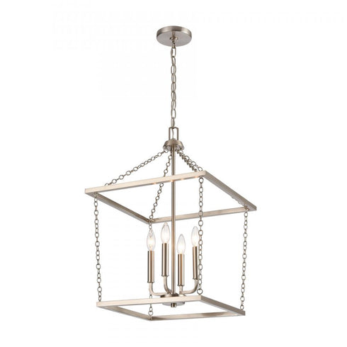 Elk Emmett 17 Inch Wide 4 Light Pendant in Brushed Nickel Model: EC89814/4