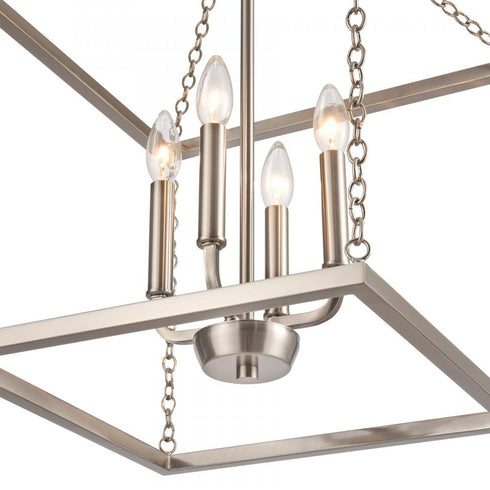 Elk Emmett 17 Inch Wide 4 Light Pendant in Brushed Nickel Model: EC89814/4