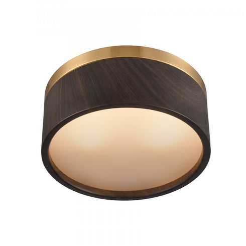 Elk Engel 12 Inch Wide 2 Light Flush Mount Satin Brass with Ebony Model: 82333/2