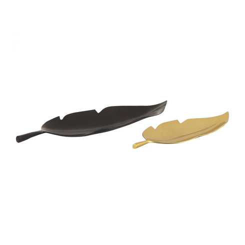 Elk Ennis Leaf Tray Set of 2 in Bronze and Brass Model: S0807-9790/S2