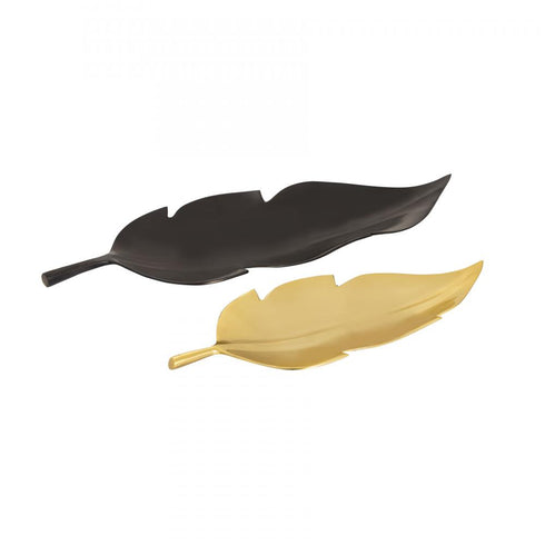 Elk Ennis Leaf Tray Set of 2 in Bronze and Brass Model: S0807-9790/S2
