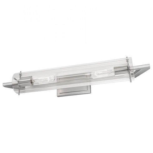 Elk_discontinued Faceted 24 Inch Wide 2 Light Vanity Light in Brushed Nickel Model: 8145-BN-CL