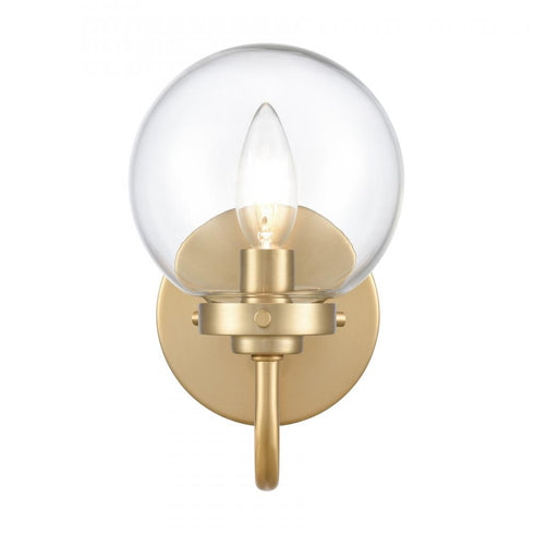 Elk Fairbanks 8.5 Inch High 1 Light Sconce in Brushed Gold and Clear Model: EC89940/1