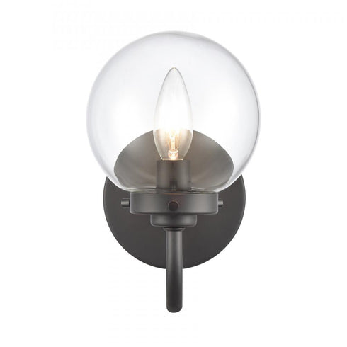 Elk Fairbanks 8.5 Inch High 1 Light Sconce in Matte Black with Clear Model: EC89930/1