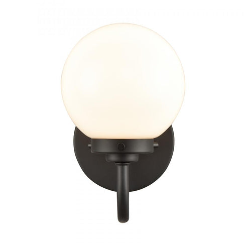 Elk Fairbanks 8.5 Inch High 1 Light Sconce in Matte Black with Opal Model: EC89960/1