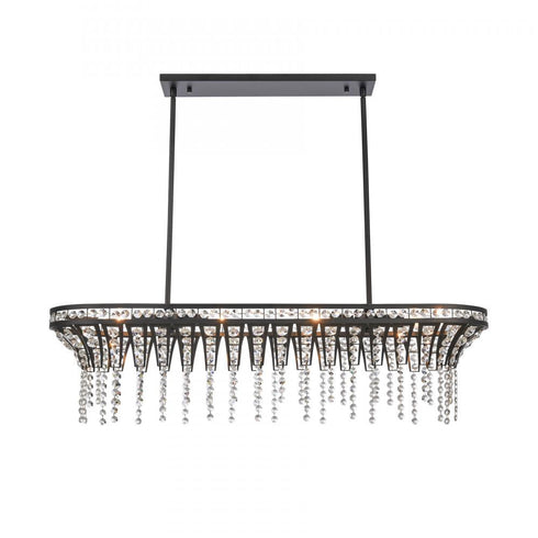 Elk Fantania 36 Inch Wide 4 Light Linear Chandelier in Matte Black Model: 82236/4