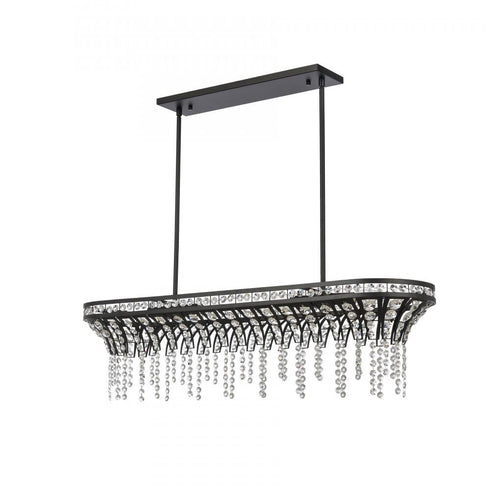 Elk Fantania 36 Inch Wide 4 Light Linear Chandelier in Matte Black Model: 82236/4