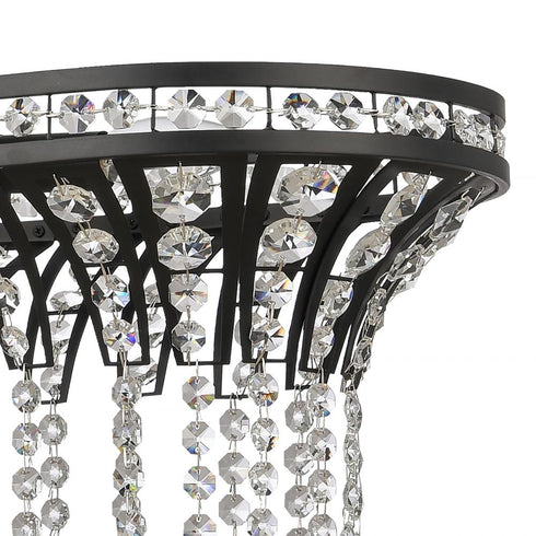 Elk Fantania 36 Inch Wide 4 Light Linear Chandelier in Matte Black Model: 82236/4