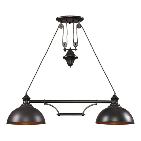 Elk Farmhouse ISLAND LIGHT in Oiled Bronze Finish Model: 65150-2