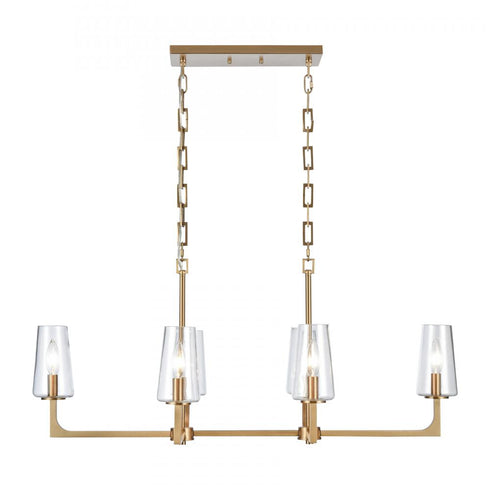 Elk Fitzroy 36'' Wide 6 Light Linear Chandelier Model: 89977/6