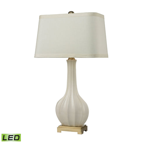 Elk Fluted Ceramic TABLE LAMP in White Finish Model: D2596-LED