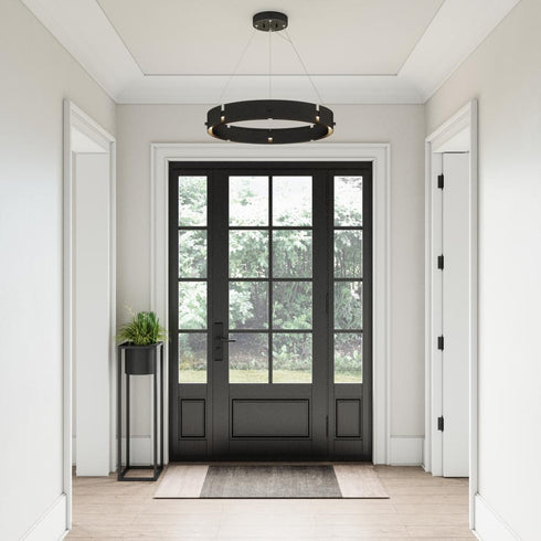 Elk Fogelberg 26 Inch Wide LED Pendant in Matte Black Model: 81664/LED