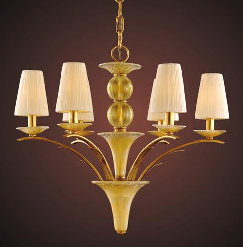 Elk Fontano 6 Light Chandelier in Gold Leaf And Gold Acce Model: 6171/6