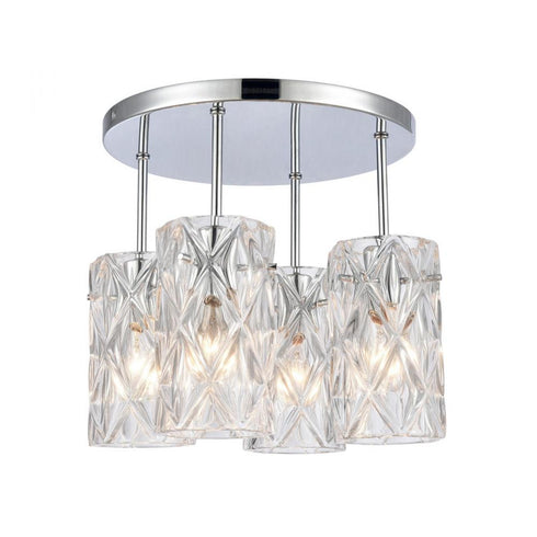 Elk Formade Crystal Forma de Crystal 13.75 Inch Wide 4 Light Semi Flush Mount in Polished Chrome Model: 82197/4