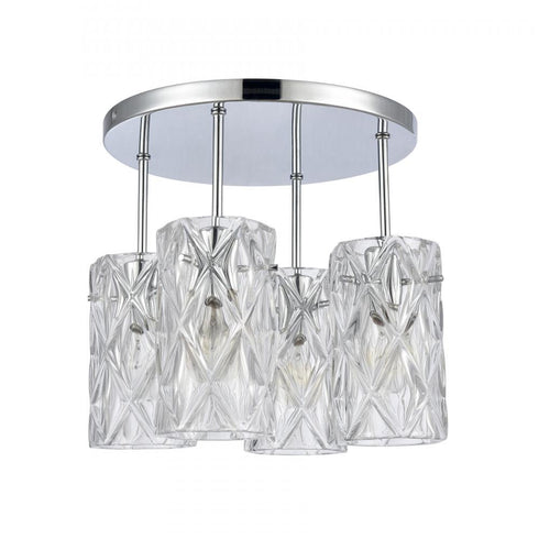 Elk Formade Crystal Forma de Crystal 13.75 Inch Wide 4 Light Semi Flush Mount in Polished Chrome Model: 82197/4