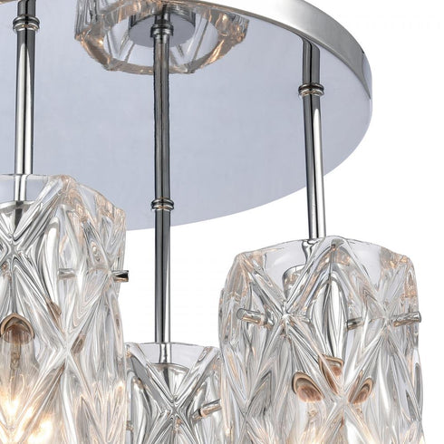Elk Formade Crystal Forma de Crystal 13.75 Inch Wide 4 Light Semi Flush Mount in Polished Chrome Model: 82197/4