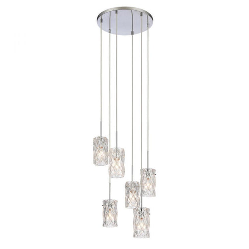 Elk Formade Crystal Forma de Crystal 17.5 Inch Wide 6 Light Pendant in Polished Chrome Model: 82198/6