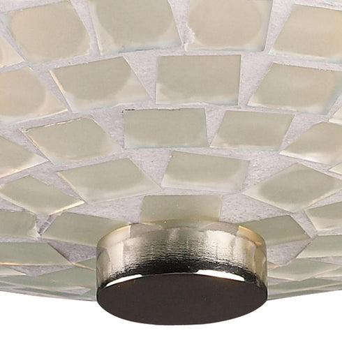 Elk Fusion SEMI FLUSH MOUNT in Satin Nickel Finish Model: 10139/2WHT
