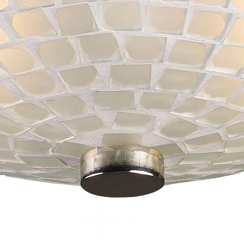 Elk Fusion SEMI FLUSH MOUNT in Satin Nickel Finish Model: 10139/2WHT