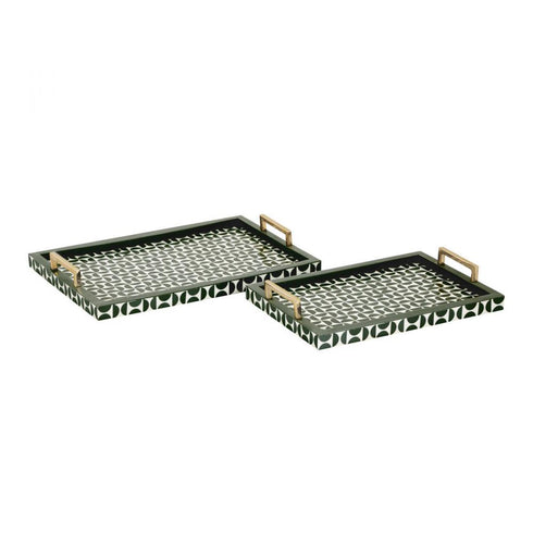 Elk Futrelle Tray Set of 2 in Dark Green (2 pack) (2 pack) Model: H0807-9764/S2