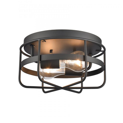 Elk Gael 10 Inch Wide 2 Light Flush Mount in Matte Black Model: EC89674/2
