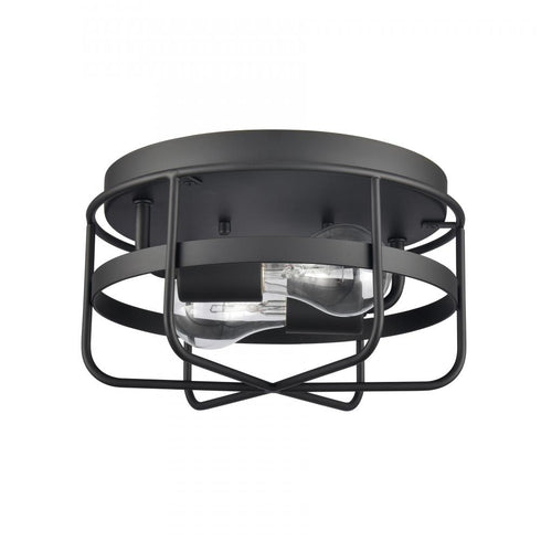 Elk Gael 10 Inch Wide 2 Light Flush Mount in Matte Black Model: EC89674/2