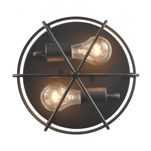 Elk Gael 10 Inch Wide 2 Light Flush Mount in Matte Black Model: EC89674/2