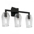 Elk Gaia 19 Inch Wide 3 Light Vanity Light in Acid Dipped Black Model: 8163-MB-CL