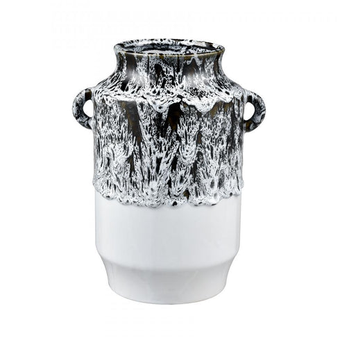 Elk Gallemore Vase in Black and White Glazed (2 pack) (2 pack) Model: S0017-9733
