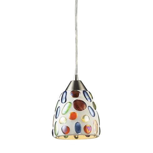 Elk Gemstone MINI PENDANT in Satin Nickel Finish Model: 542-1