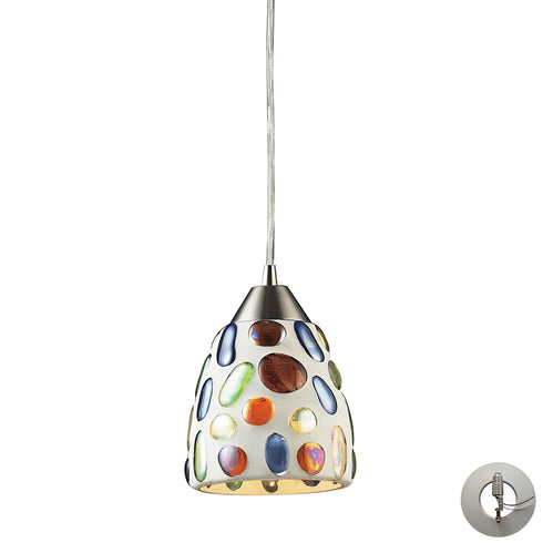 Elk Gemstone MINI PENDANT in Satin Nickel Finish Model: 542-1-LA