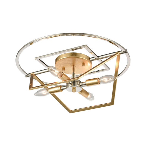 Elk Geosphere SEMI FLUSH MOUNT in Polished Nickel Finish Model: 12261/4