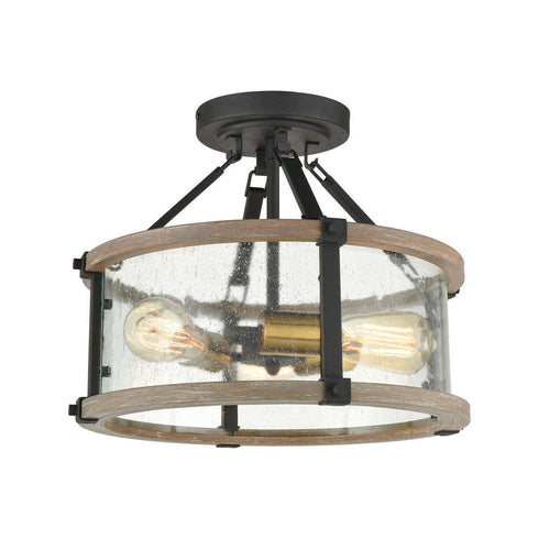Elk Geringer SEMI FLUSH MOUNT in Charcoal Finish Model: 47286/3