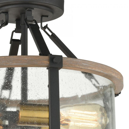Elk Geringer SEMI FLUSH MOUNT in Charcoal Finish Model: 47286/3