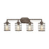 Elk Gilbert VANITY LIGHT in Rusted Coffee Light Wood Light Wood Finish Model: 18366/4