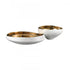 Elk Greer Bowl Low White and Gold Glazed (2 pack) (2 pack) in Matte White Finish Model: H0017-9746