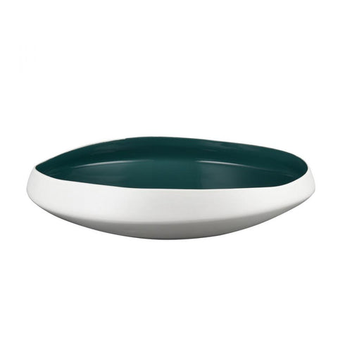 Elk Greer Bowl Low White and Turquoise Glazed (2 pack) (2 pack) in Matte White Finish Model: H0017-9744