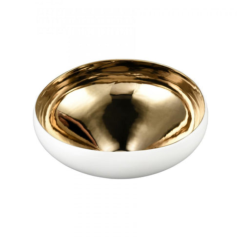 Elk Greer Bowl Tall White and Gold Glazed (2 pack) (2 pack) in Matte White Finish Model: H0017-9755