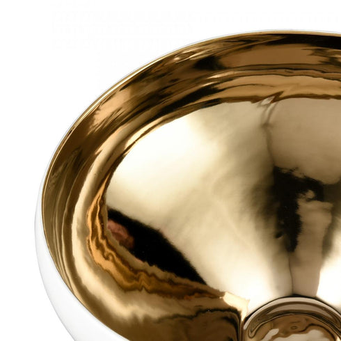 Elk Greer Bowl Tall White and Gold Glazed (2 pack) (2 pack) in Matte White Finish Model: H0017-9755