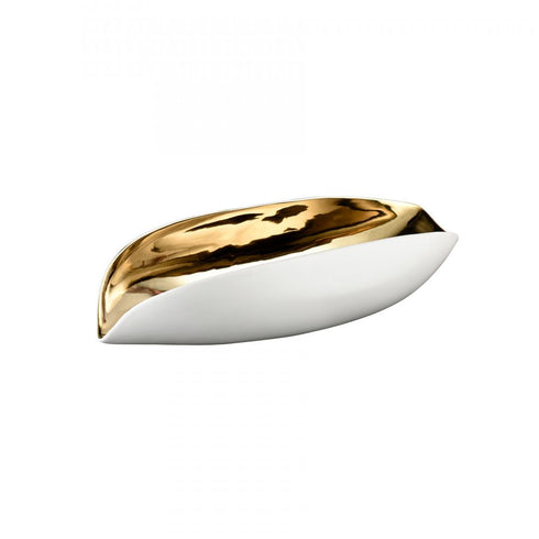 Elk Greer Vessel White and Gold Glazed (2 pack) (2 pack) in Matte White Finish Model: H0017-9756
