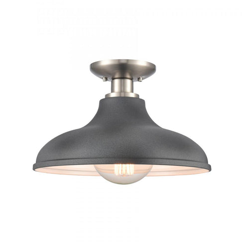 Elk Grenville 13 Inch Wide 1 Light Semi Flush Mount Brushed Nickel Model: 89254/1