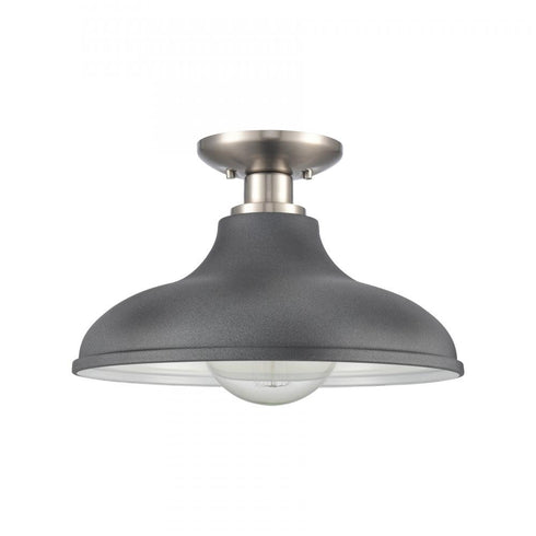 Elk Grenville 13 Inch Wide 1 Light Semi Flush Mount Brushed Nickel Model: 89254/1