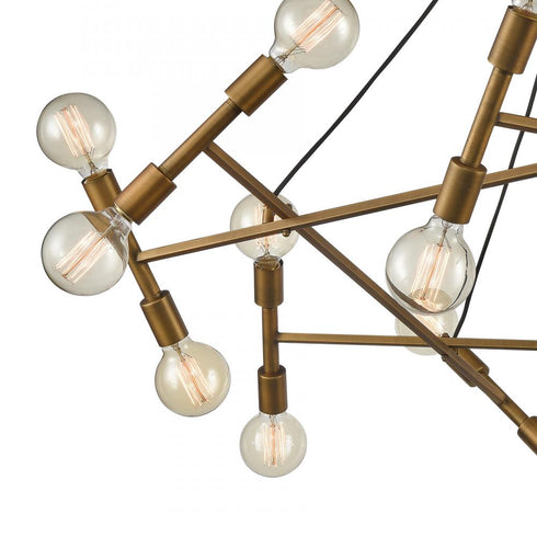 Elk Guesting 20 Light CHANDELIER in Antique Brass Finish Model: D4350