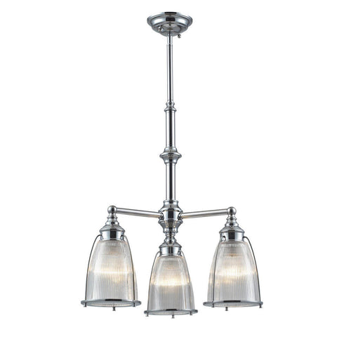 Elk Halophane 3 Light CHANDELIER in Polished Chrome Finish Model: 60006-3