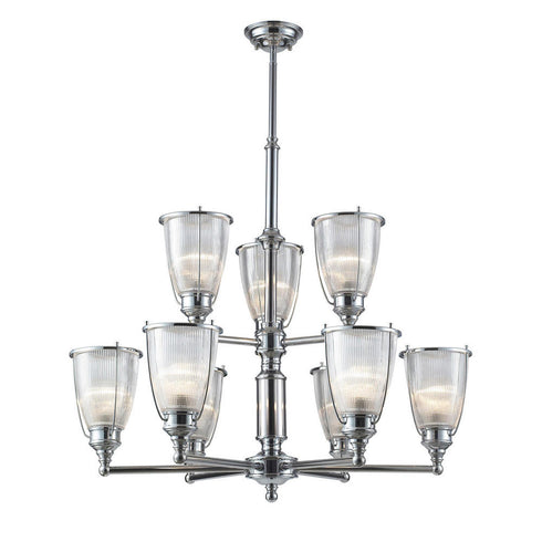 Elk Halophane Chandelier Model: 60008-6+3