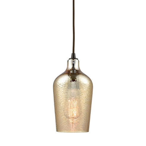 Elk Hammered Glass MINI PENDANT in Oil Rubbed Bronze Finish Model: 10840/1